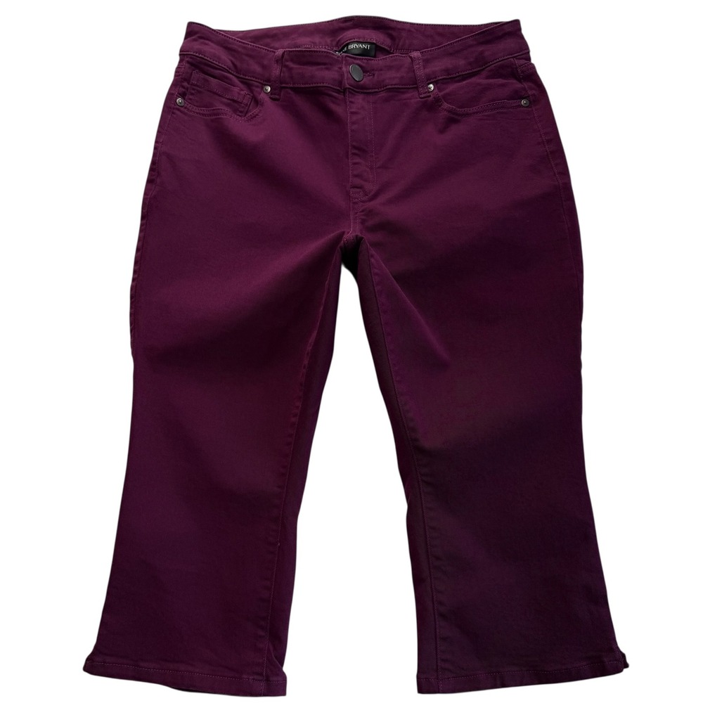 Lane Bryant Purple Cropped Capri Pants Womens‎ 14 Stretch Cotton Blend Plum #414